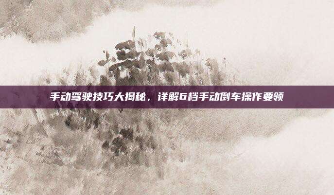 手动驾驶技巧大揭秘,详解6档手动倒车操作要领