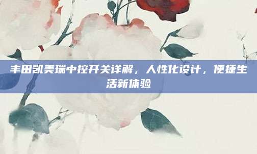丰田凯美瑞中控开关详解,人性化设计,便捷生活新体验