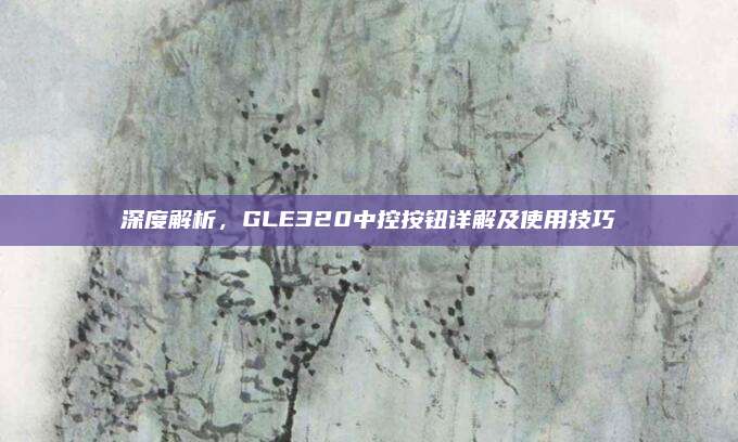 深度解析,GLE320中控按钮详解及使用技巧