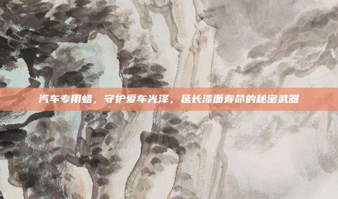 汽车专用蜡,守护爱车光泽,延长漆面寿命的秘密武器