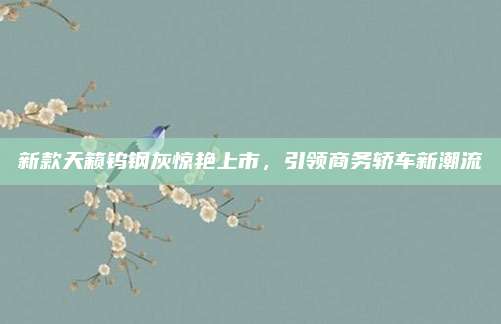 新款天籁钨钢灰惊艳上市,引领商务轿车新潮流