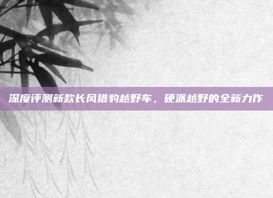 深度评测新款长风猎豹越野车,硬派越野的全新力作