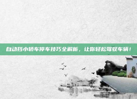 自动挡小轿车停车技巧全解析,让你轻松驾驭车辆!