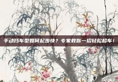 手动挡车型如何起步快?专家教你一招轻松超车!