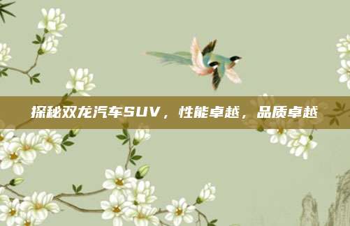 探秘双龙汽车SUV,性能卓越,品质卓越