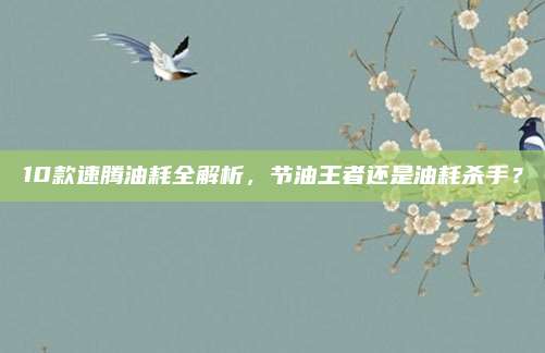 10款速腾油耗全解析,节油王者还是油耗杀手?