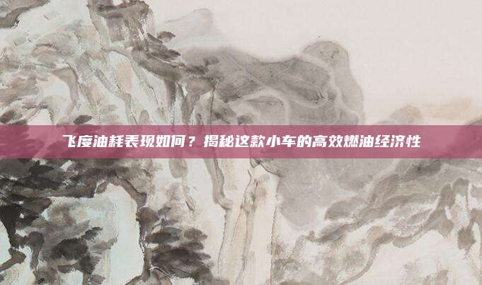 飞度油耗表现如何?揭秘这款小车的高效燃油经济性