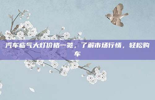 汽车疝气大灯价格一览,了解市场行情,轻松购车