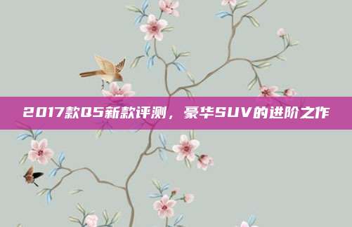 2017款Q5新款评测,豪华SUV的进阶之作