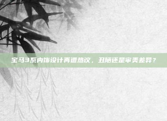 宝马3系内饰设计再遭热议,丑陋还是审美差异?