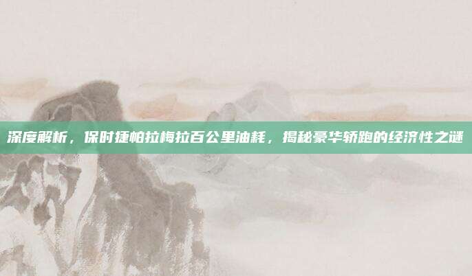 深度解析,保时捷帕拉梅拉百公里油耗,揭秘豪华轿跑的经济性之谜