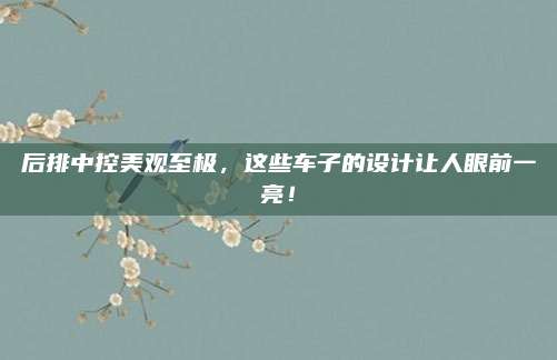 后排中控美观至极，这些车子的设计让人眼前一亮！