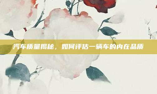 汽车质量揭秘,如何评估一辆车的内在品质