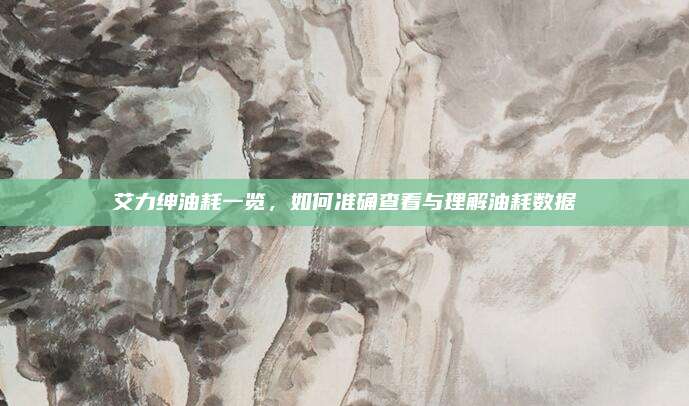 艾力绅油耗一览,如何准确查看与理解油耗数据