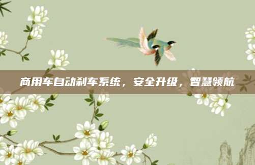商用车自动刹车系统,安全升级,智慧领航