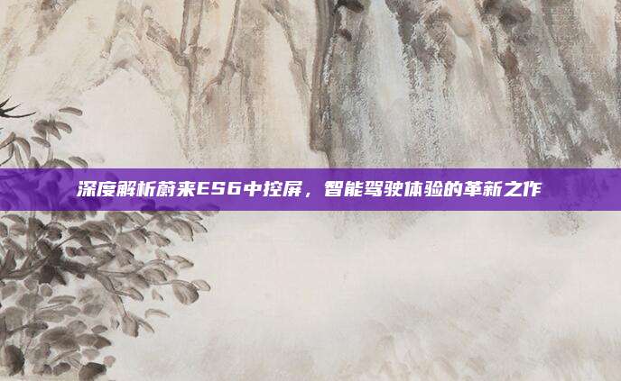 深度解析蔚来ES6中控屏,智能驾驶体验的革新之作