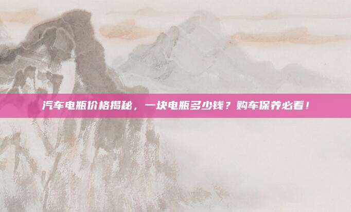 汽车电瓶价格揭秘,一块电瓶多少钱?购车保养必看!