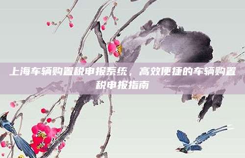 上海车辆购置税申报系统,高效便捷的车辆购置税申报指南