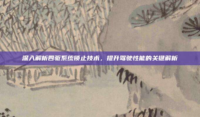 深入解析四驱系统锁止技术,提升驾驶性能的关键解析