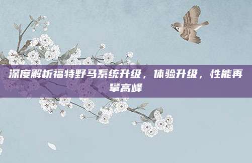 深度解析福特野马系统升级,体验升级,性能再攀高峰