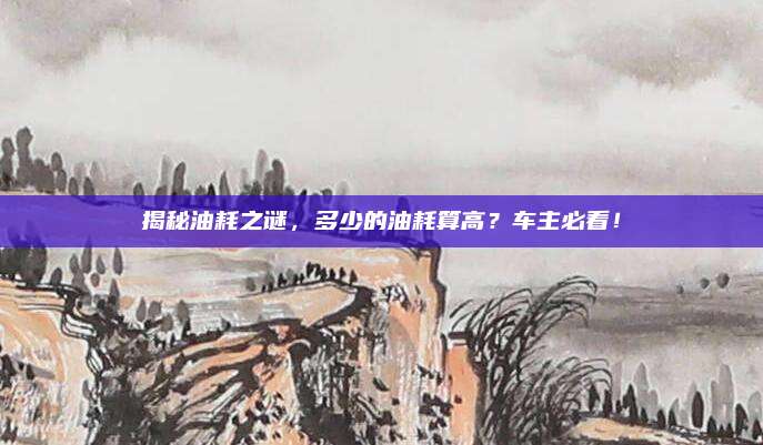揭秘油耗之谜,多少的油耗算高?车主必看!