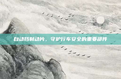 自动挡制动片,守护行车安全的重要部件