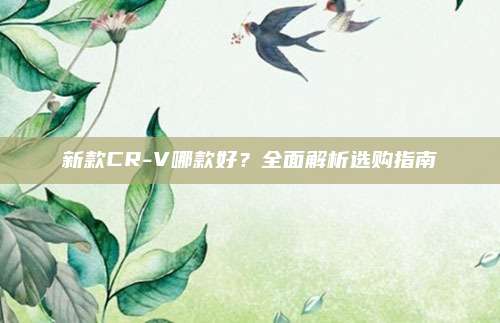新款CR-V哪款好?全面解析选购指南
