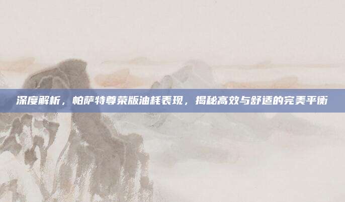 深度解析,帕萨特尊荣版油耗表现,揭秘高效与舒适的完美平衡