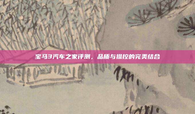宝马3汽车之家评测,品质与操控的完美结合