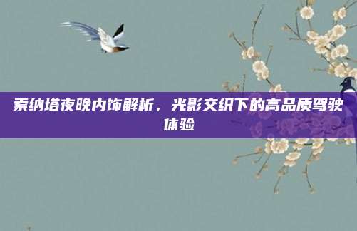 索纳塔夜晚内饰解析,光影交织下的高品质驾驶体验