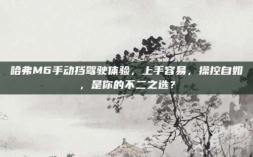 哈弗M6手动挡驾驶体验,上手容易,操控自如,是你的不二之选?