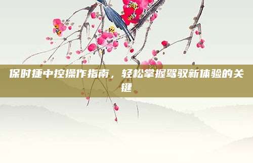保时捷中控操作指南,轻松掌握驾驭新体验的关键