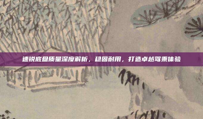 速锐底盘质量深度解析,稳固耐用,打造卓越驾乘体验