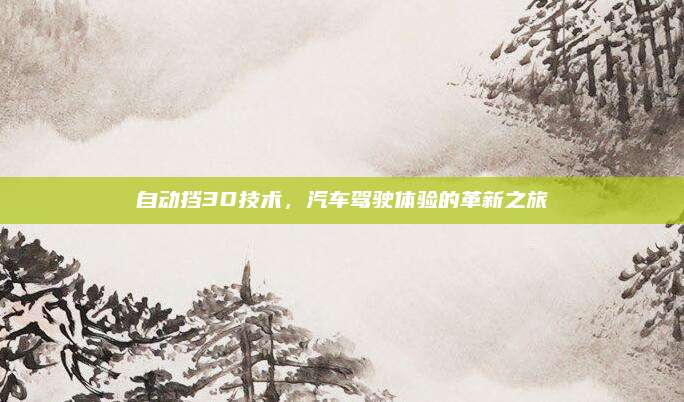 自动挡3D技术,汽车驾驶体验的革新之旅