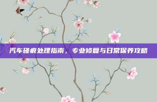 汽车碰痕处理指南，专业修复与日常保养攻略