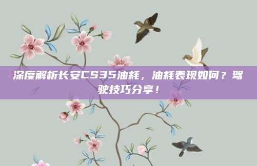 深度解析长安CS35油耗,油耗表现如何?驾驶技巧分享!