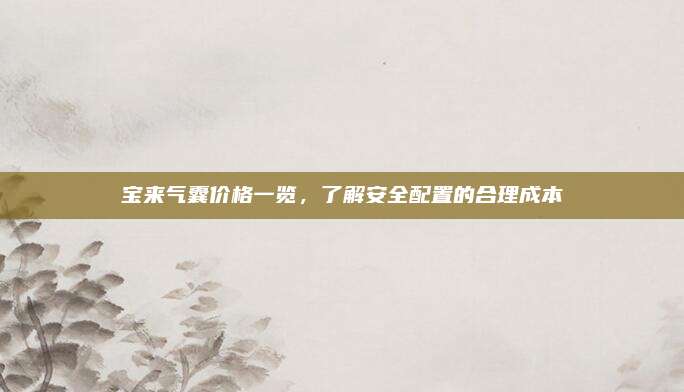 宝来气囊价格一览,了解安全配置的合理成本