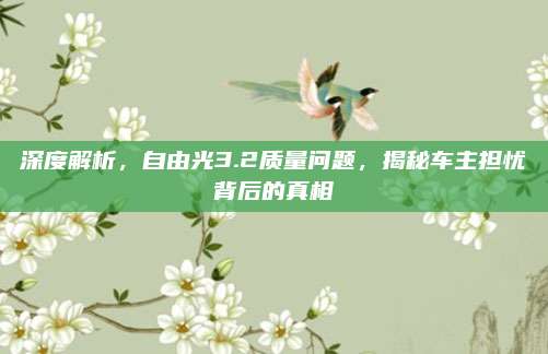 深度解析,自由光3.2质量问题,揭秘车主担忧背后的真相