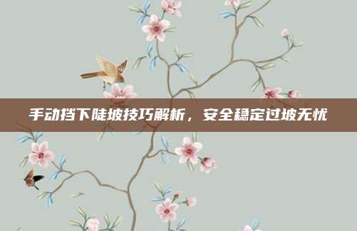 手动挡下陡坡技巧解析，安全稳定过坡无忧