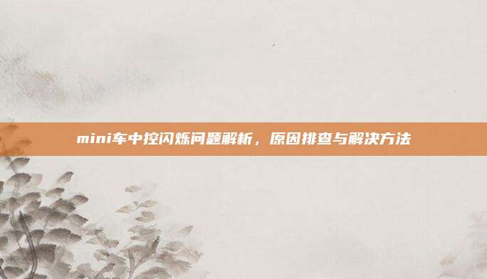mini车中控闪烁问题解析,原因排查与解决方法