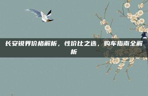 长安锐界价格解析,性价比之选,购车指南全解析