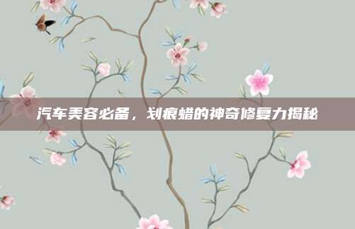 汽车美容必备,划痕蜡的神奇修复力揭秘