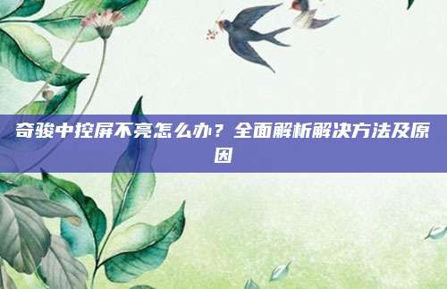 奇骏中控屏不亮怎么办?全面解析解决方法及原因