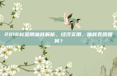 2016新金刚油耗解析，经济实用，油耗表现如何？