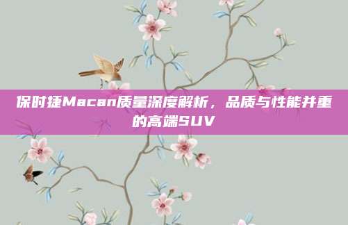 保时捷Macan质量深度解析,品质与性能并重的高端SUV