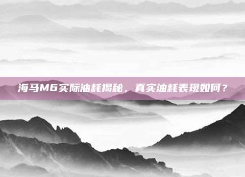 海马M6实际油耗揭秘,真实油耗表现如何?