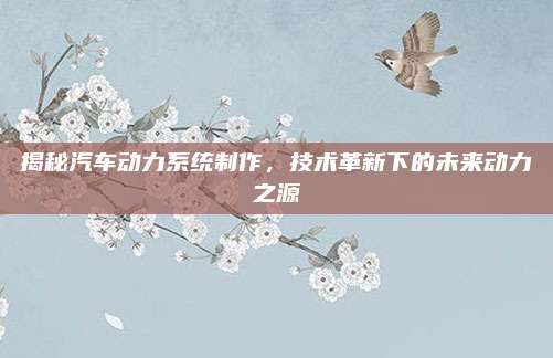 揭秘汽车动力系统制作,技术革新下的未来动力之源