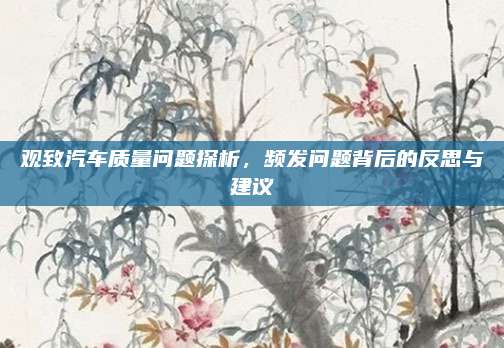 观致汽车质量问题探析,频发问题背后的反思与建议