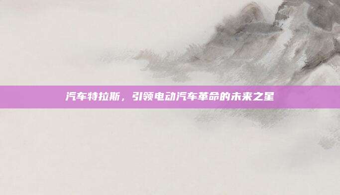 汽车特拉斯,引领电动汽车革命的未来之星