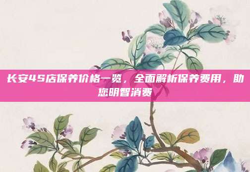 长安4S店保养价格一览,全面解析保养费用,助您明智消费